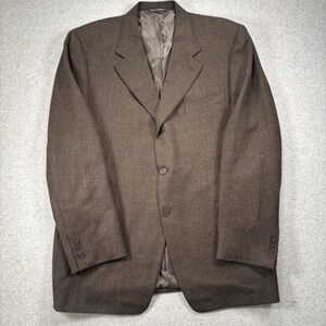 Canali Sport Coat Blazer Men's 44L‎  Texture Twill Brown Wool Medium Weight